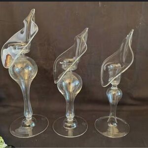 Elegant Glass Candle Holders Set